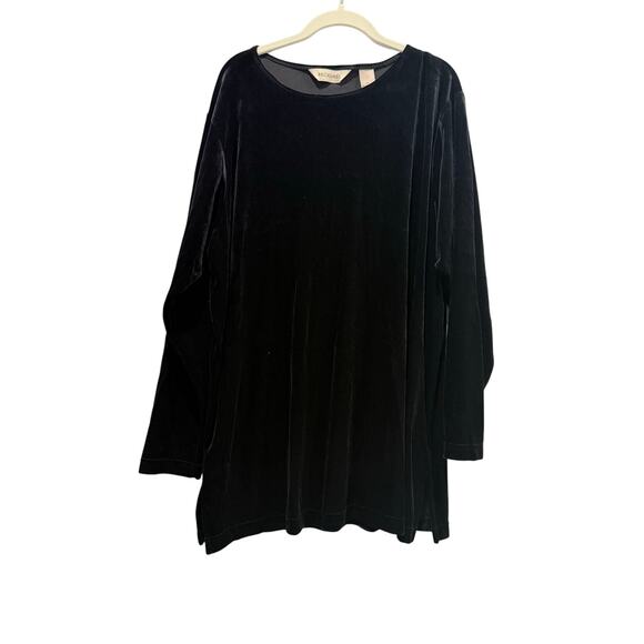 Bechamel Size XL Black Velvet Tunic Top Long Sleeve Classic Essential - Picture 1 of 6